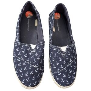 Tommy Bahama Shoes Womens Size 9.5 Slip On Sneaker Boat Deck Anchor Print Preppy